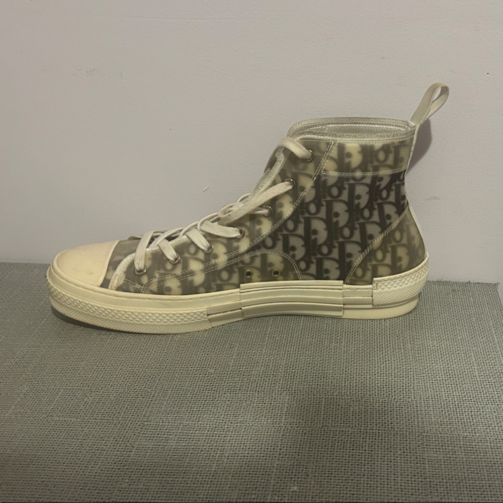 Dior Cream and Black High-Top Sneakers
